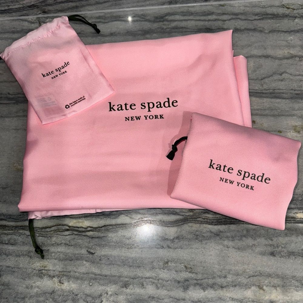 Kate Spade Lot of 3 Pink‎ Dust Bags (XLG, Med., Sm.)